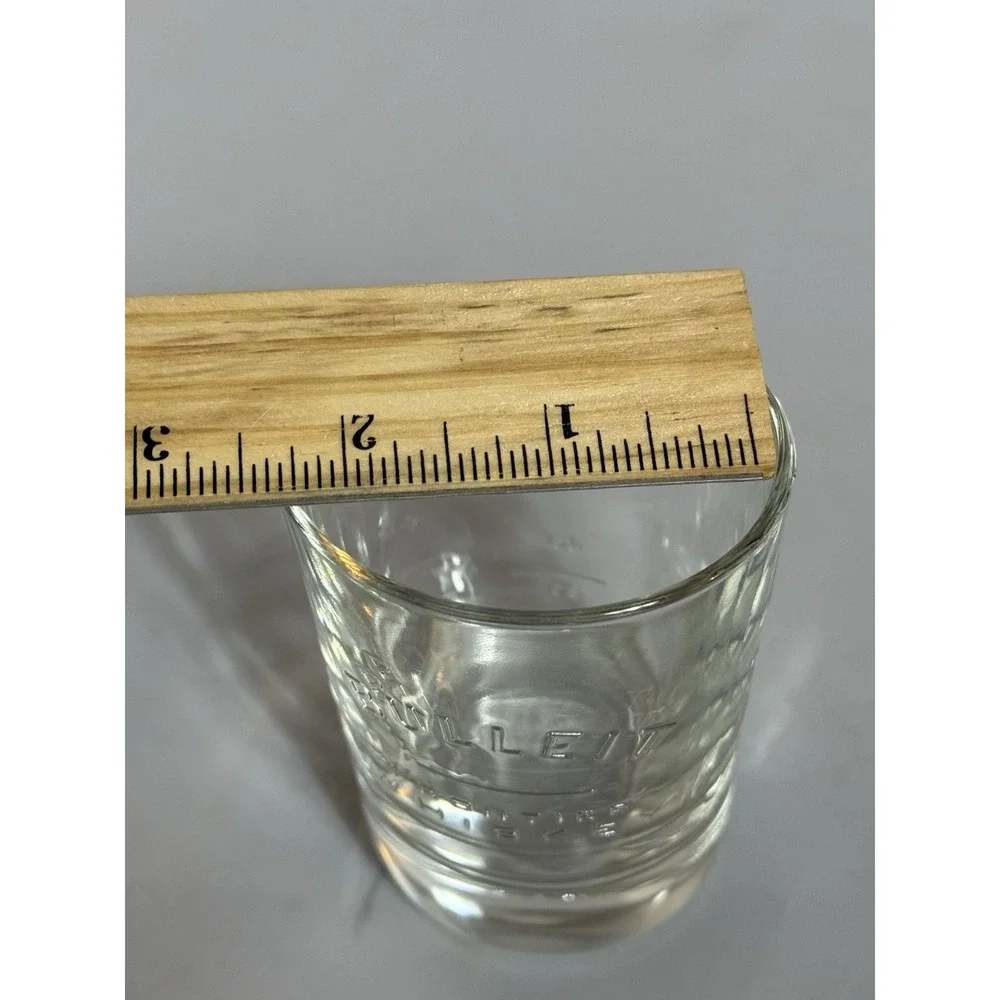Bulleit Bourbon Frontier Oval Whiskey Glass, Embossed Made In Italy Man cave